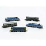 BR N Gauge Diesel and Electric Locomotives, five unboxed examples diesel examples Minitrix 27014