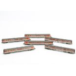 Fleischmann Piccolo N Gauge German Train, an unboxed six car train of the DB in orange and cream