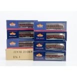 Bachmann 00 Gauge BR WR maroon Mk 1 Coaches, 39-000W 4-Coach Exclusive set for Model Rail, in