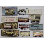 A Collection of 00 Gauge Trams and Tram Kits, made-up BEC 2-axle closed-top car and London E/1