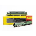 N Gauge Steam and Diesel Locomotives, three examples steam locomotives with tenders boxed Minitrix