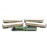 Hornby OO Gauge Flying Scotsman and LNER Teak Coaches, an unboxed group Hornby (China) Flying