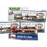 Conrad 1:50 Nooteboom Teletrailers & Tractor Units, four sets of tractor units and trailers, all