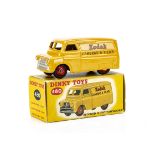 A Dinky Toys 480 Bedford 'Kodak' Van, yellow body, red ridged hubs, in original box, VG, minor chips