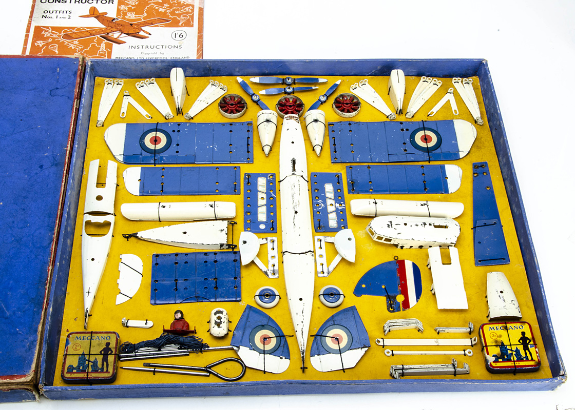 A Meccano Special Aeroplane Constructor No 2 parts tied into original box, with Special Aeroplane - Image 2 of 2