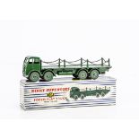A Dinky Supertoys 905 Foden Flat Truck With Chains, 2nd type dark green cab, chassis and flatbed,