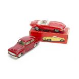 A Tekno 926 Jaguar E Type, red body, light grey interior, detailed cast hubs, in original box,