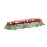 A Pre-War Dinky Toys 26 G.W.R. Rail Car, green body, red roof, plastic rollers, VG