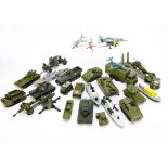 1960s-1970s Military Dinky Toys, including 721 Junkers Ju87b Stuka, 694 Hanomag Tank Destroyer,