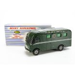 A Dinky Supertoys 967 BBC TV Mobile Control Room, dark green body, grey grooved hubs, BBC crest,