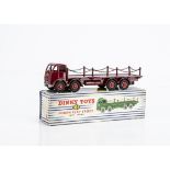 A Dinky Toys 905 Foden Flat Truck With Chains, 2nd type maroon cab, chassis and flatbed, red grooved