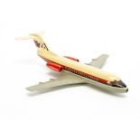 A Fokkers F28 Fellowship Jet Airliner Travel Agency Model, made in Holland by Matthys M Verkuyl,