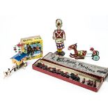 Tinplate & Other Toys, Mikuni tinplate clockwork Racing Trotter, in original box, Marx tinplate