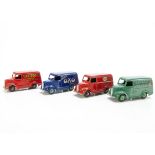 Dinky Toy Trojan Vans, 452 'Chivers Jellies', 453 'Oxo', 451 'Dunlop', 450 'Esso', F-VG (4)