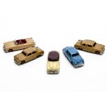 Dinky Toy American Cars, 172 Studebaker Land Cruiser, blue body, fawn hubs, 132 Packard, tan body,