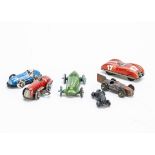 Penny Toy Racing Cars, including West German tinplate Mercedes W196 type car, another tin example