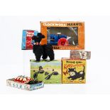 Wind-Up/Clockwork Toys, Tri-ang Minic M250 Tractor, Kitty & Butterfly, Mouse, Lehmann Mama Paak #