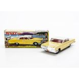 Hong Kong Dinky Toys 57-003 Chevrolet Impala, yellow body, white roof, red interior, cast hubs, in
