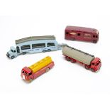 Dinky Supertoys, 504 Foden 14 Ton Tanker, 2nd type red cab, chassis and hubs, fawn tank, 582