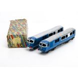 Tri-ang Minic M521 Birmingham Pullman 2-Car set approx. 0 Gauge, in blue and white with friction