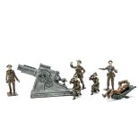 Crescent Toy and John Hill British Artillery figures comprising rare observer in chair, officers