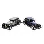 Dinky Toys 30b Rolls-Royce, dark blue body, black plain chassis, silvered hubs, 36a Armstrong-