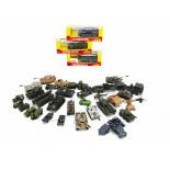 Various Military Diecast, including Solido PzKpfw Panther, Sherman M4 A3, PzKpfw Tiger I, in