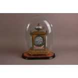 A second half 19th century French ormolu and porcelain mantle clock, 35cm, having Sevres style