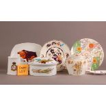 A pair of Royal Worcester porcelain Evesham pattern oval tureens, together with a set of five "