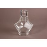 A Lalique glass bubble decanter, 22.5cm, clear facetted glass body with bubble in stopper, etched