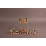 A collection of vintage Indian terracotta figures, tallest 9.5cm, most with damages (15)