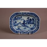 A 19th century Chinese blue and white porcelain dish, 19.5cm wide