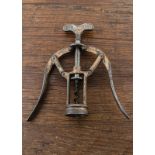 A James Heeley's 1888 'A1' bronze finish double lever corkscrew, Patent no 6006 advertising Big