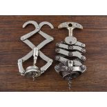 Four French 20th Century compound lever corkscrews, an early plated Zig Zag Le Kidd L'éclair from