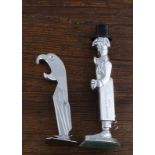 Two American 1930s figural corkscrews, with cap lifter, 'Kirby old Snifter' and a 'Negbaur