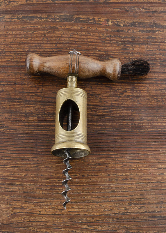 An American self-puller Charles Chinnock type corkscrew, marked on both sides of the brass barrel, - Image 2 of 2