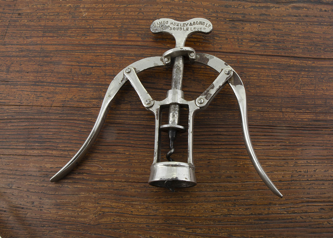 A James Heeley's 1888 'A1' nickel plated double lever corkscrew, Patent no 6006, fully marked on the - Image 2 of 2