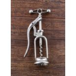 A French nickel plated single lever corkscrew, Le Presto, by Jacques Perille, marked Le Presto Paris