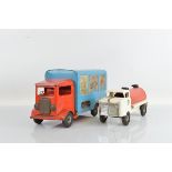Two unboxed Tri-ang Pressed Steel larger scale vehicles, including a '200 Series' Delivery Van in