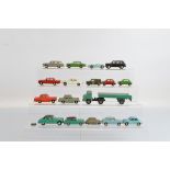 Seventeen unboxed Tri-ang Spot On diecast model vehicles, with varying degrees of play wear and