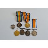 Two pair of WWI medals, named for 26242 PTE. W. J. G. Willing Gloucester Reg and 75736 PTE J. F.