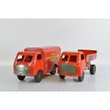 Two unboxed Tri-ang Pressed Steel larger scale vehicles from their 'Diesel' range, #6012 Tipper in