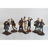 Seven Fairweather Collection resin figures, including a Pilot, Judge, Conductor, Accountant, etc.