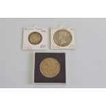 A Victorian 1847 wreath Crown, with young head. Together with a Victorian gothic florin 1876 and a