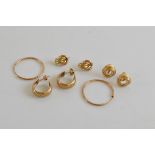 Four pairs of 9ct gold earrings, 5.6g