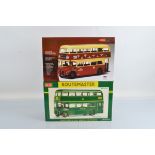 Two boxed Sunstar diecast bus models, 1:24 scale #2904 Routemaster Coach Green Line RMC1453 453CLT