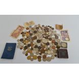 A collection of world and British coins, including some American, two German Third Reich examples,