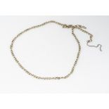 A 9ct gold flattened curb link necklace, 63cm long, 27g