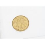 An Edward VII gold two pound or double sovereign coin, dated 1902, small dents to rims, VF-EF, 15.