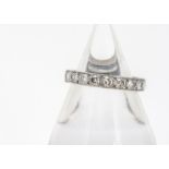 A diamond full eternity in white gold, ring size O, 0.40ct diamond weight, 4.3g